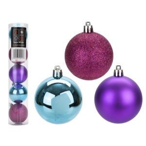 BRIGHT BAUBLES SET OF 5 CHRISTMAS BALLS Main Image