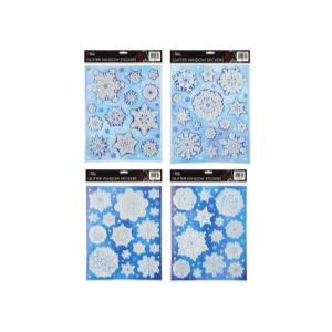 GLITTER SNOWFLAKE CHRISTMAS WINDOW STICKERS Main Image