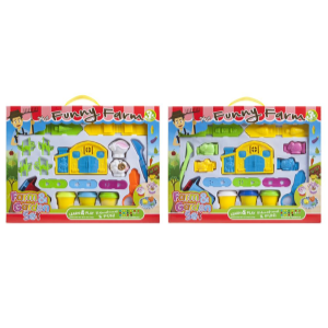 FUN MODELLING DOUGH FARM AND GARDEN SET WITH 3 DOUGH TUBS Main Image